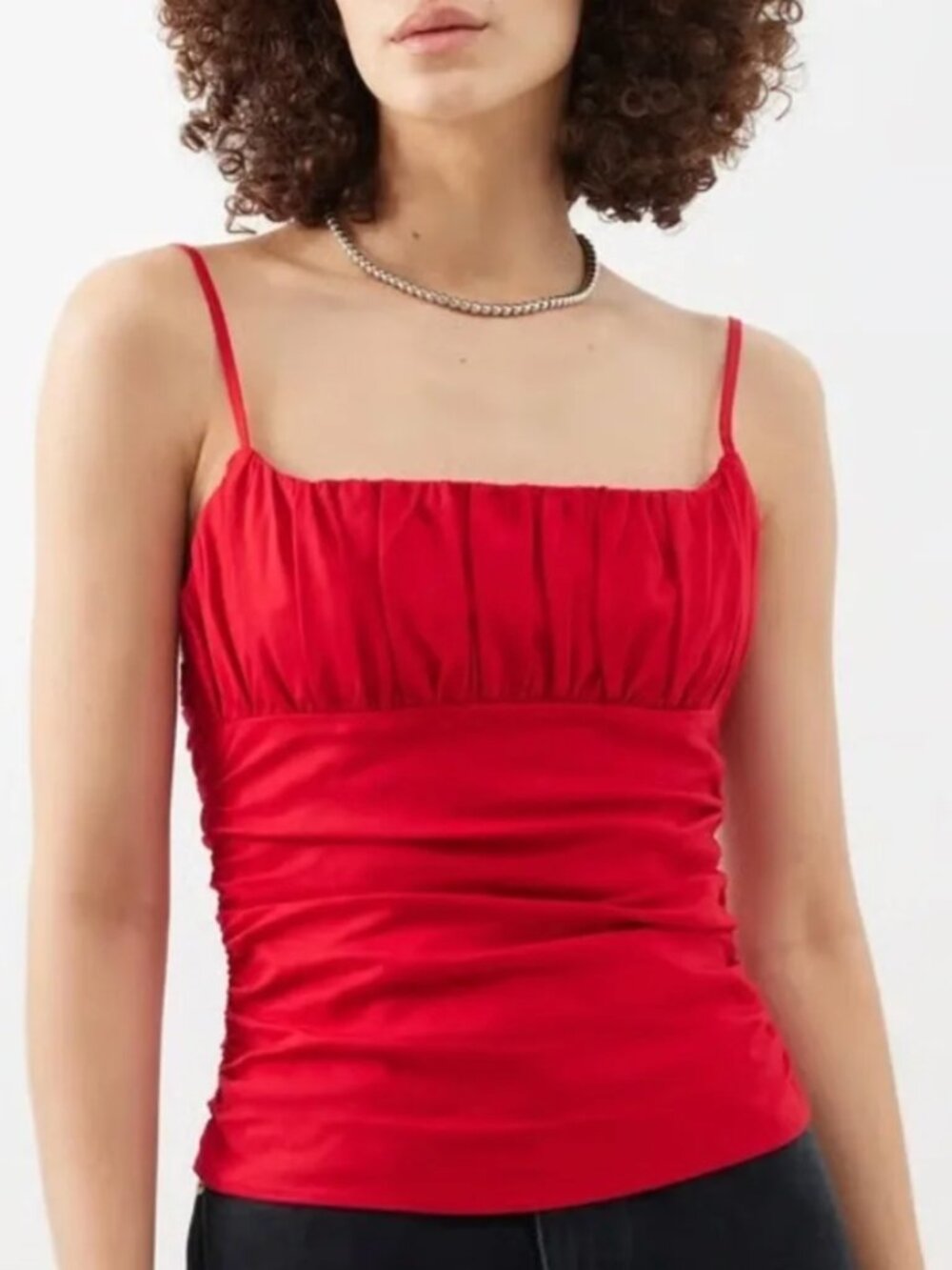 Red Tiana Ruched Tank size 6 | Reformation